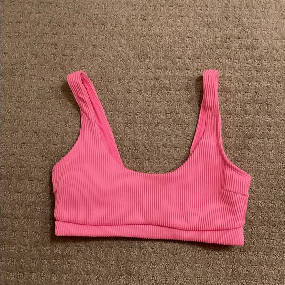 Hollister Pink Ribbed Swim Top